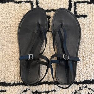 Pilcro Black Leather Sandals